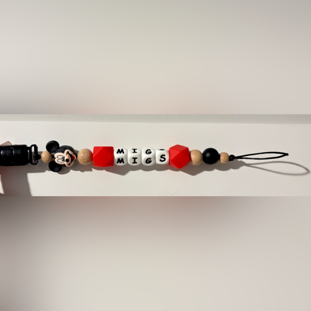 Beaded paci clip - can be customized